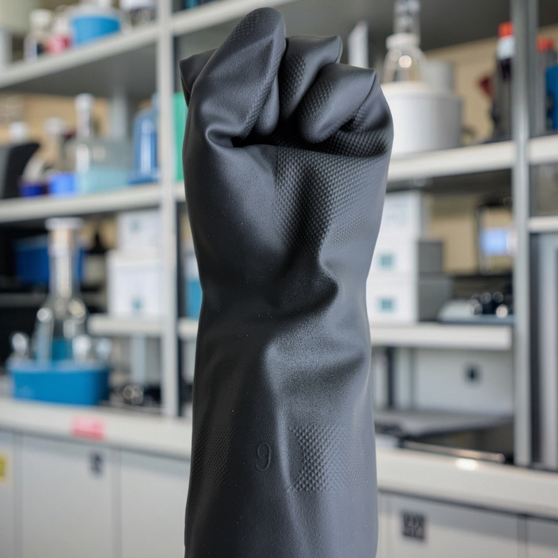 Neoprene Gloves Manufacturer - Black Anti-Chemical Flocked