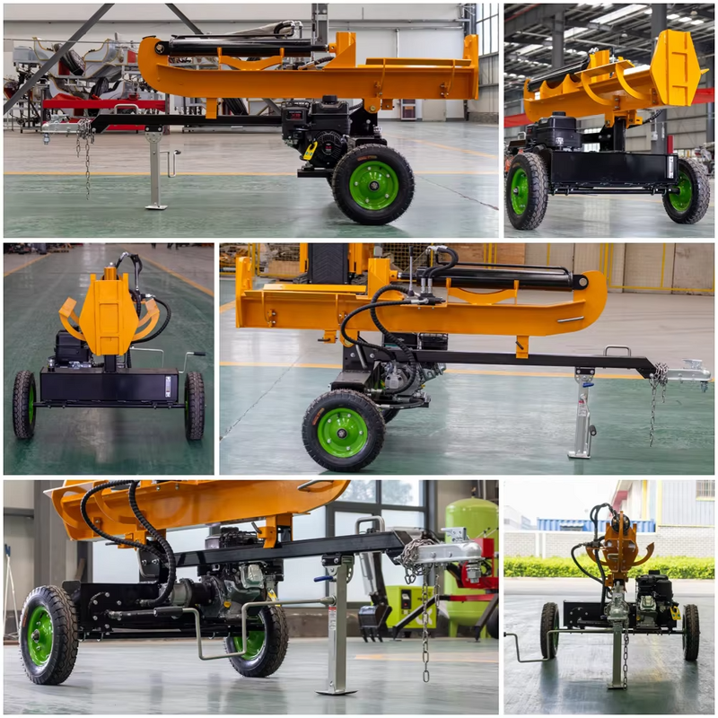Log Splitter Factory - 15HP Gasoline 40 Ton Hydraulic with Trailer