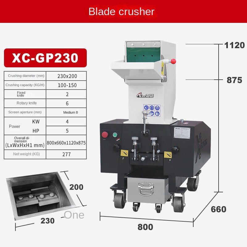 Plastic Crusher Manufacturer - Single Shaft Motor Small Low Noise