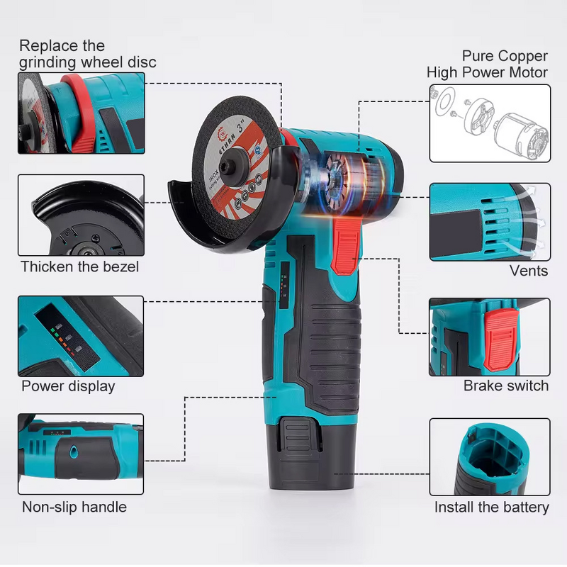 Angle Grinder Manufacturer - Cordless Mini Multi-Function Lithium