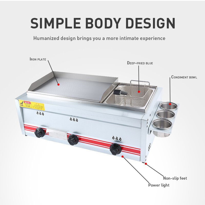 Gas Fryer Factory - Two-in-one Frying Pan Commercial Machine