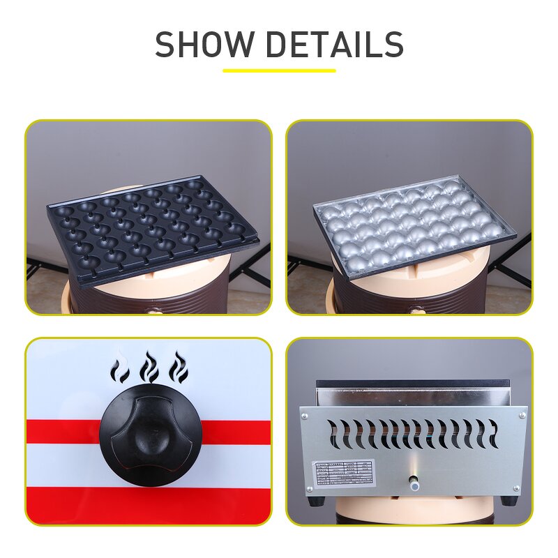 Takoyaki Machine Manufacturer - Gas Fish Grill Double Plates