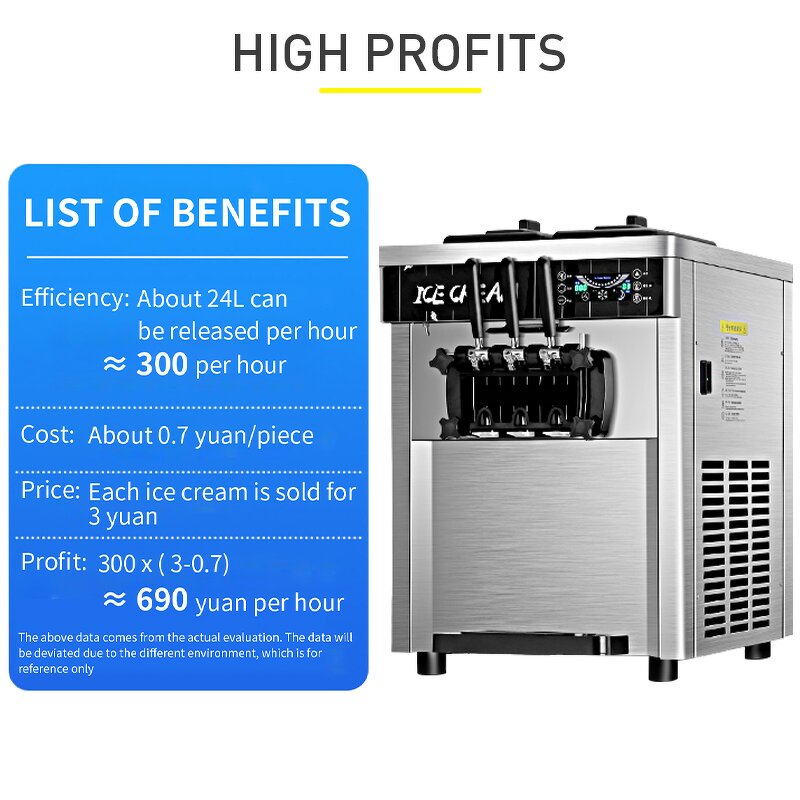 Ice Cream Machine Factory - Three Flavors Desktop Ice Cream Maker