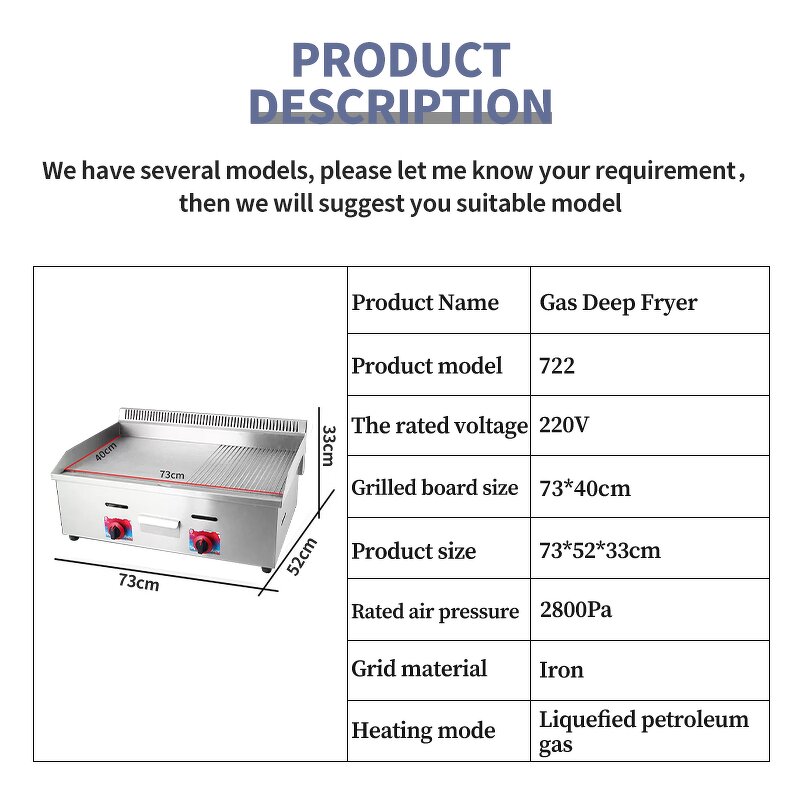 Gas Griddle Factory - Stainless Steel BBQ Flat Griddle