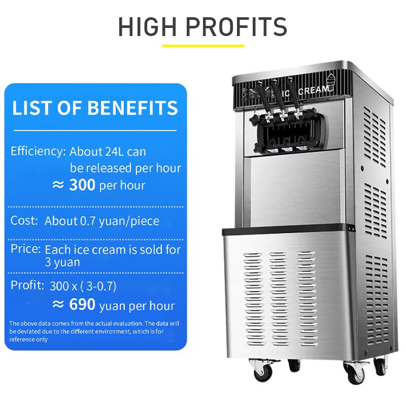 Ice Cream Machine Manufacturer - Vertical Automatic Three Flavors