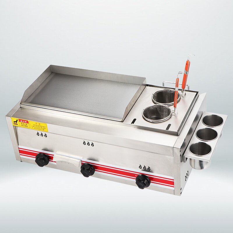 Gas Grill Set Factory - Commercial with 10L Fryer Kitchen Set
