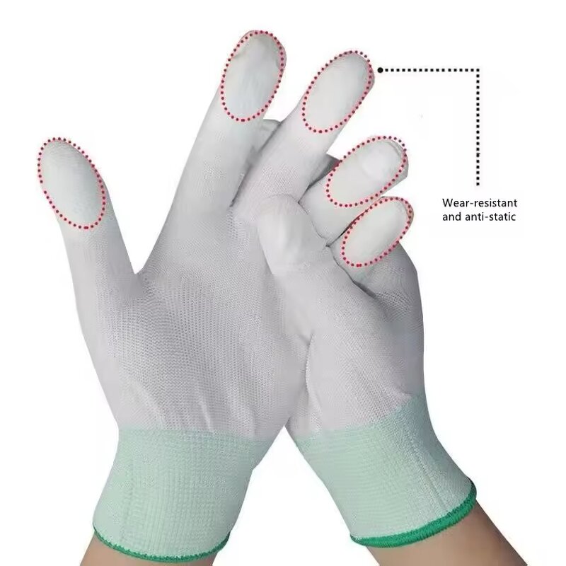 Safety Gloves Factory - White PU Coated Fishing Anti Static Wear