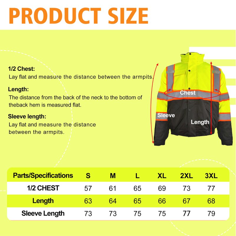 Safety Jacket Factory - Winter Warm Fleece Lining Bomber Jacket