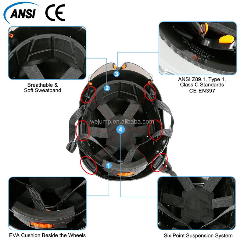 Safety Helmet Factory - EN397 ABS ANSI Z89.1 Outdoor Rescue
