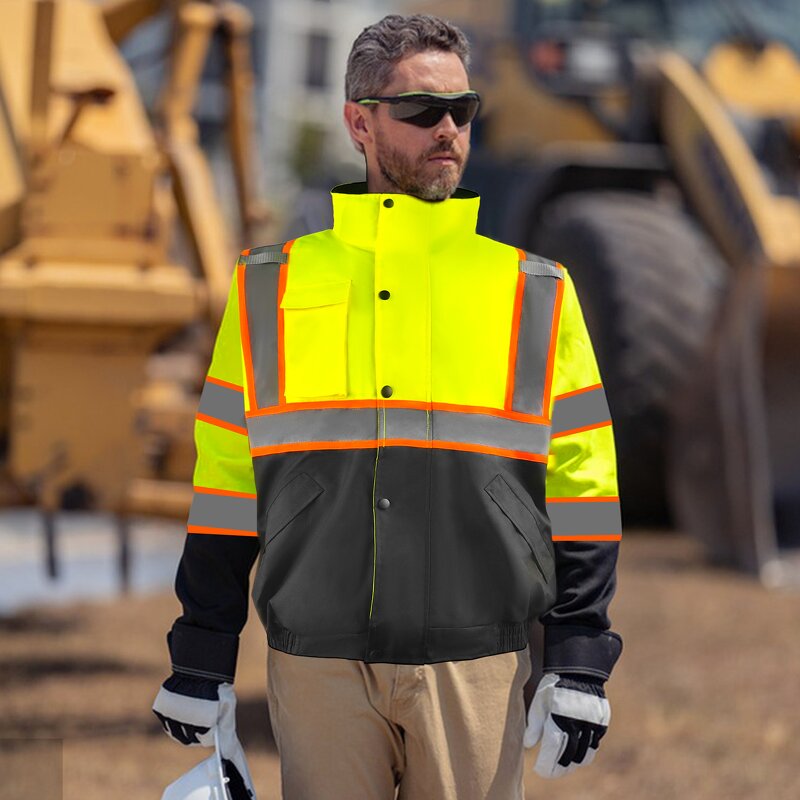 Safety Jacket Factory - Winter Warm Fleece Lining Bomber Jacket