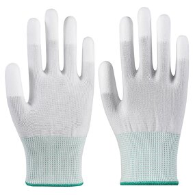 Safety Gloves Factory - White PU Coated Fishing Anti Static Wear