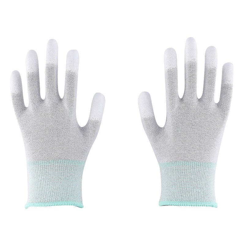 Safety Gloves Factory - White PU Coated Fishing Anti Static Wear