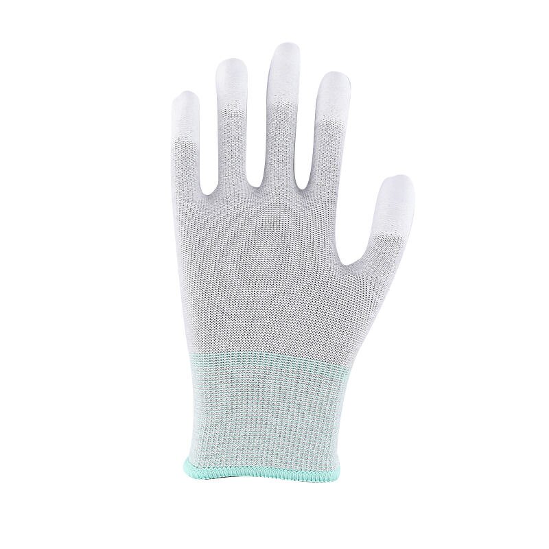 Safety Gloves Factory - White PU Coated Fishing Anti Static Wear