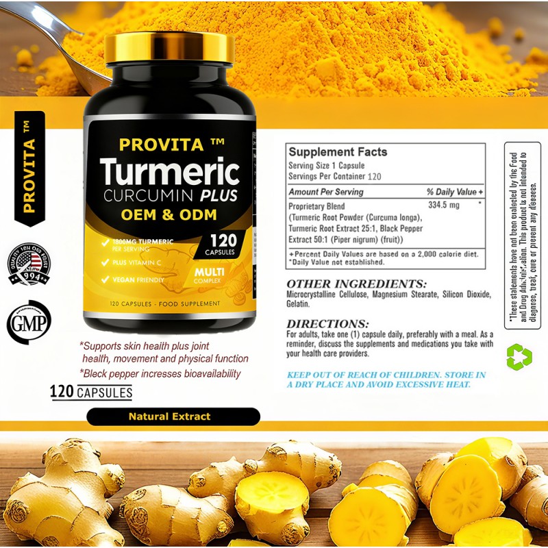 Turmeric Curcumin Capsules Factory - Bulk Turmeric Curcumin Plant Extract Joint Health Support