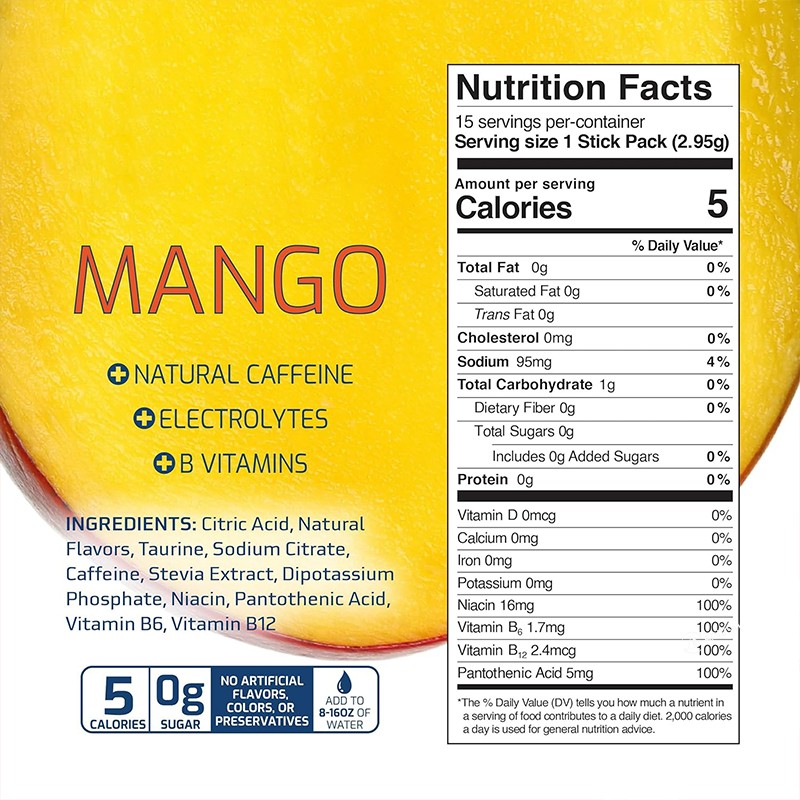 Energy Blend Powder Manufacturer - OEM Premium Sports Nutrition Natural Caffeine Mango Electrolytes