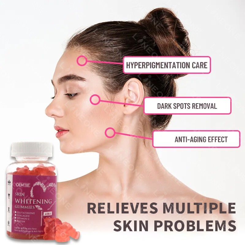Skin Whitening Gummies Factory - OEM Best Lightening Even Skin Tone Remove Dark Spots Biotin