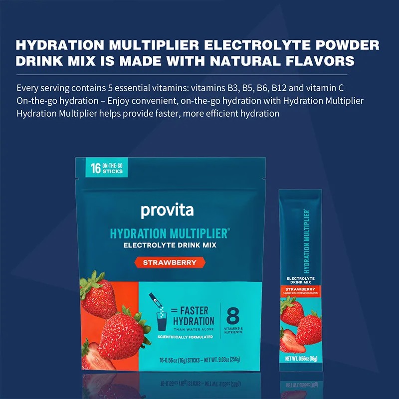Electrolyte Supplement Factory - OEM 16-Pack Strawberry Flavor Electrolyte Brewing Powder Sports