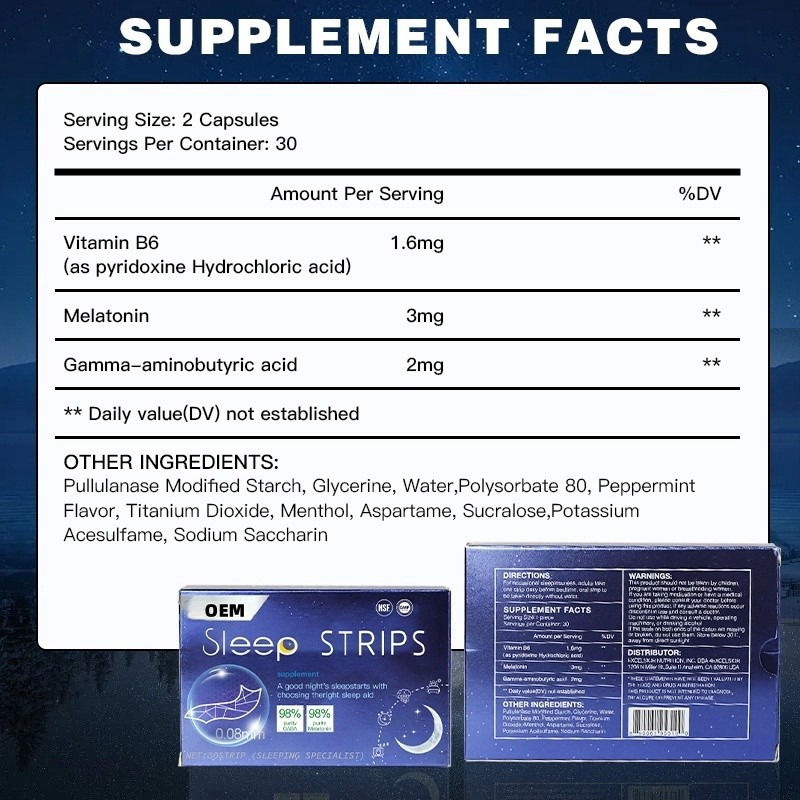 Sleep Film Supplier - Bulk Natural Melatonin Deep Sleep Thin Paper Sleep Strips