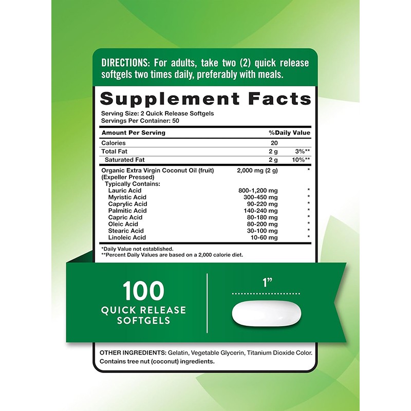 Coconut Oil Softgel Manufacturer - Bulk Organic Coconut Oil Softgel Weight Management Virgin