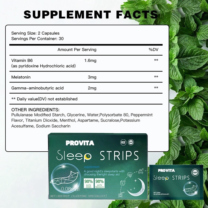 Sleep Strips Manufacturer - OEM Hot Selling Melatonin Gamma-Aminobutyric Acid Mint Film