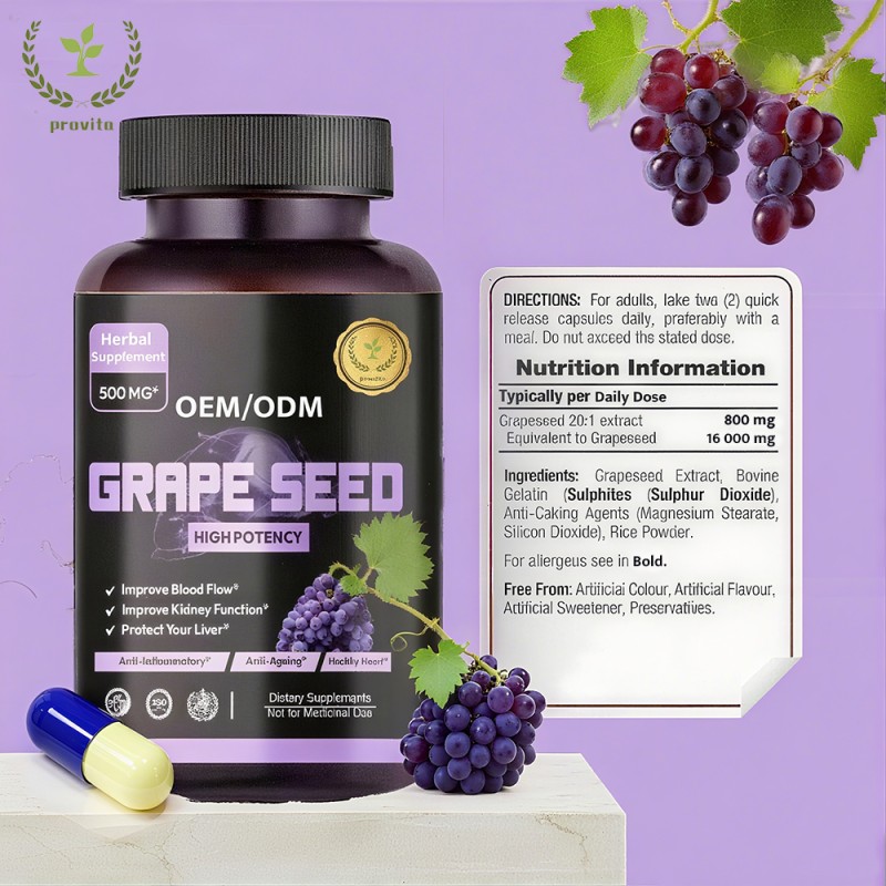 Grape Seed Capsules Supplier - Bulk Pure Natural Plant Extract Grape Seed Antioxidant Immunity
