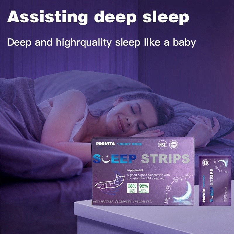 Health Sleep Strips Factory - OEM Wholesale Stress Relief Calm Supplement Vitamin Mint Film