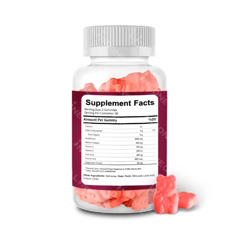 Skin Whitening Gummies Factory - OEM Best Lightening Even Skin Tone Remove Dark Spots Biotin