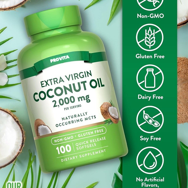 Coconut Oil Softgel Manufacturer - Bulk Organic Coconut Oil Softgel Weight Management Virgin