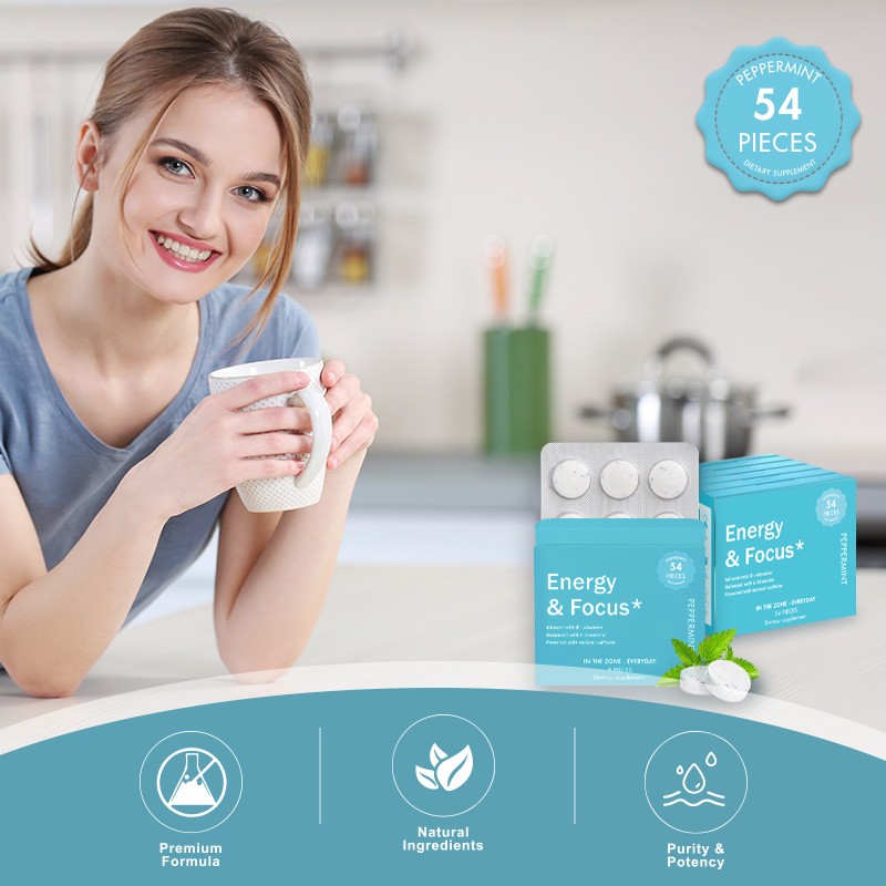 Energy Booster Tablet Manufacturer - Bulk Vitamin B6 B12 L-Theanine Natural Caffeine Focus