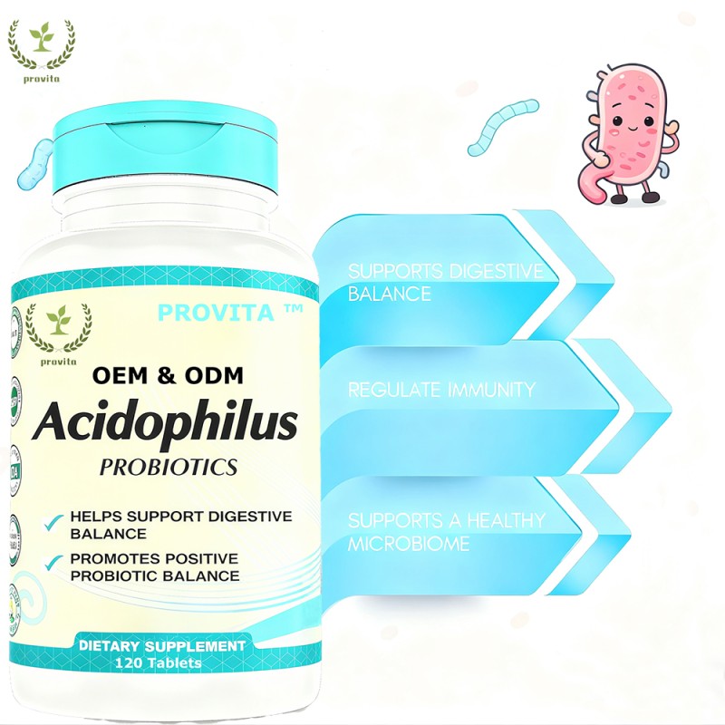Probiotics Tablets Manufacturer - OEM Lactobacillus Acidophilus LA-14 100 Million CFU Gastrointestinal