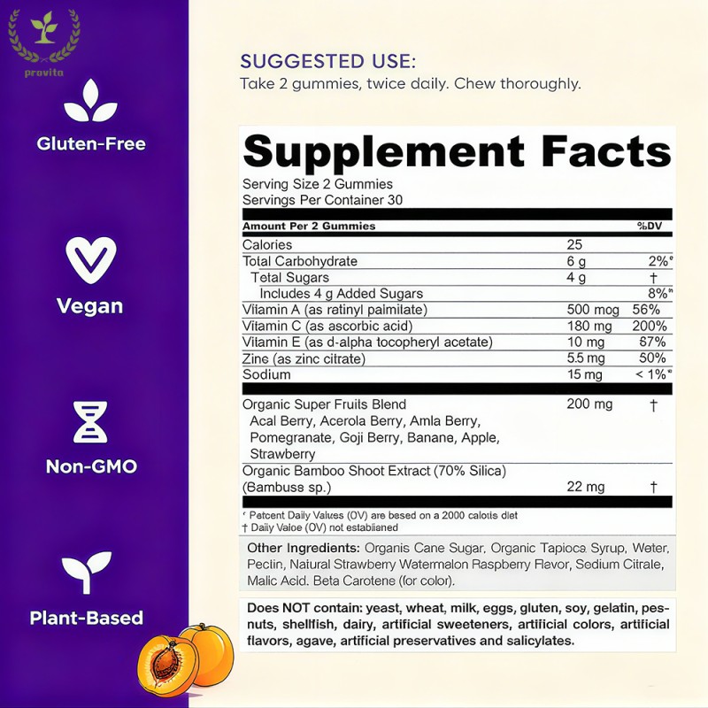 Lutein Gummies Manufacturer - Bulk Improve Eyesight Apricot Pomegranate Extract Zinc Immunity