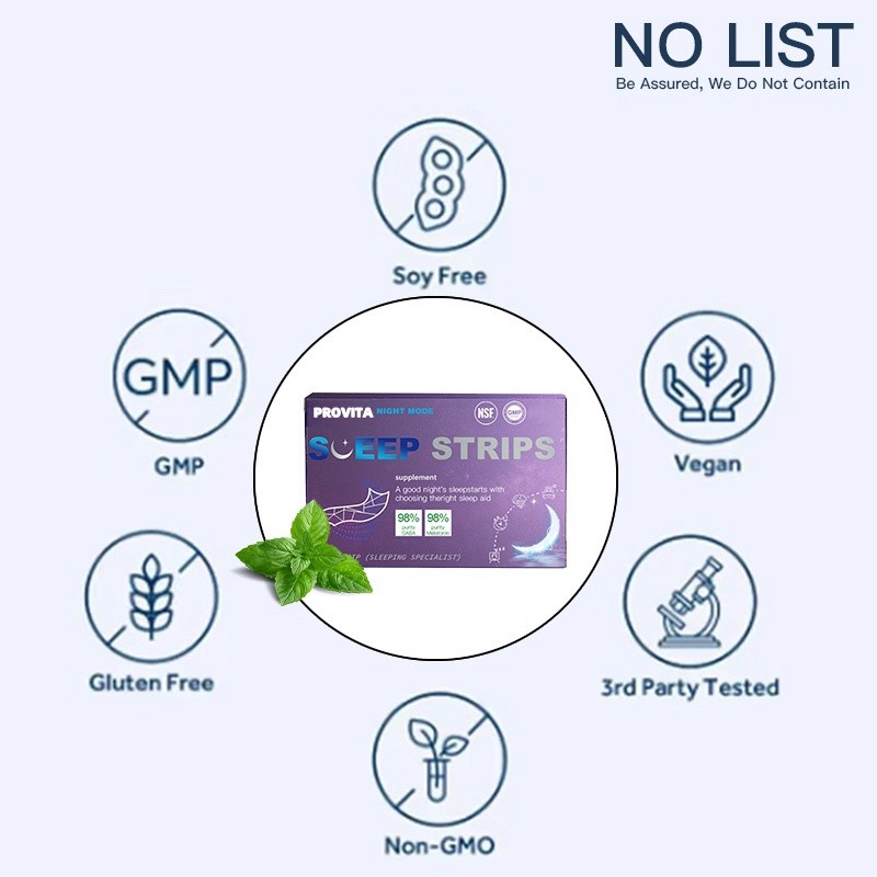 Health Sleep Strips Factory - OEM Wholesale Stress Relief Calm Supplement Vitamin Mint Film