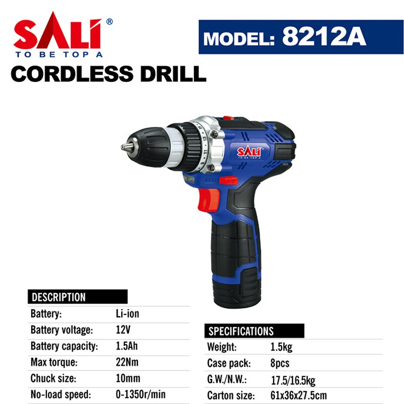 Cordless Drill Factory - 8212A 12V 1.5ah Li-ion Drill