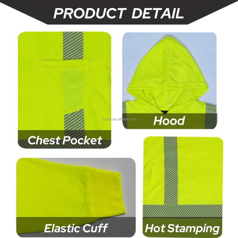 Reflective Shirt Factory - Class 3 UPF 50+ Hood Work Wear