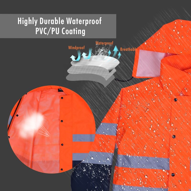 Hi Vis Rain Gear Factory - Class 3 5XL Reflective Raincoat