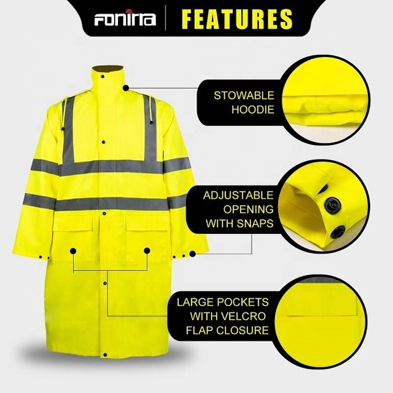 Rain Gear Manufacturer - Class 3 Safety Long Waterproof