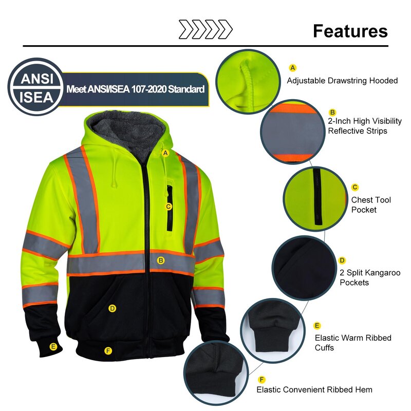 Safety Hoodie Manufacturer - ANSI Class 3 Reflective Winter