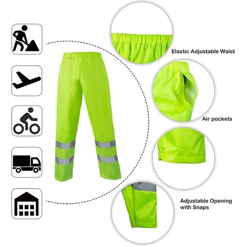 Work Suits Manufacturer - 300D Oxford Rain Safety Jacket