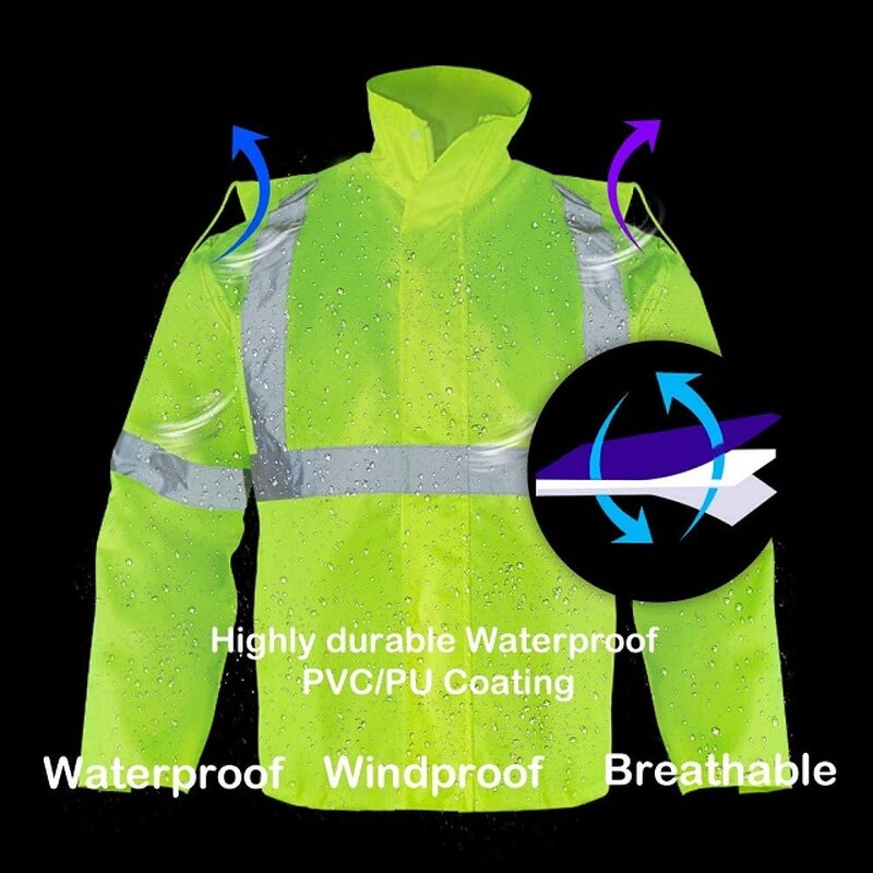 Construction Rain Jacket Manufacturer - Men's High Visibility
