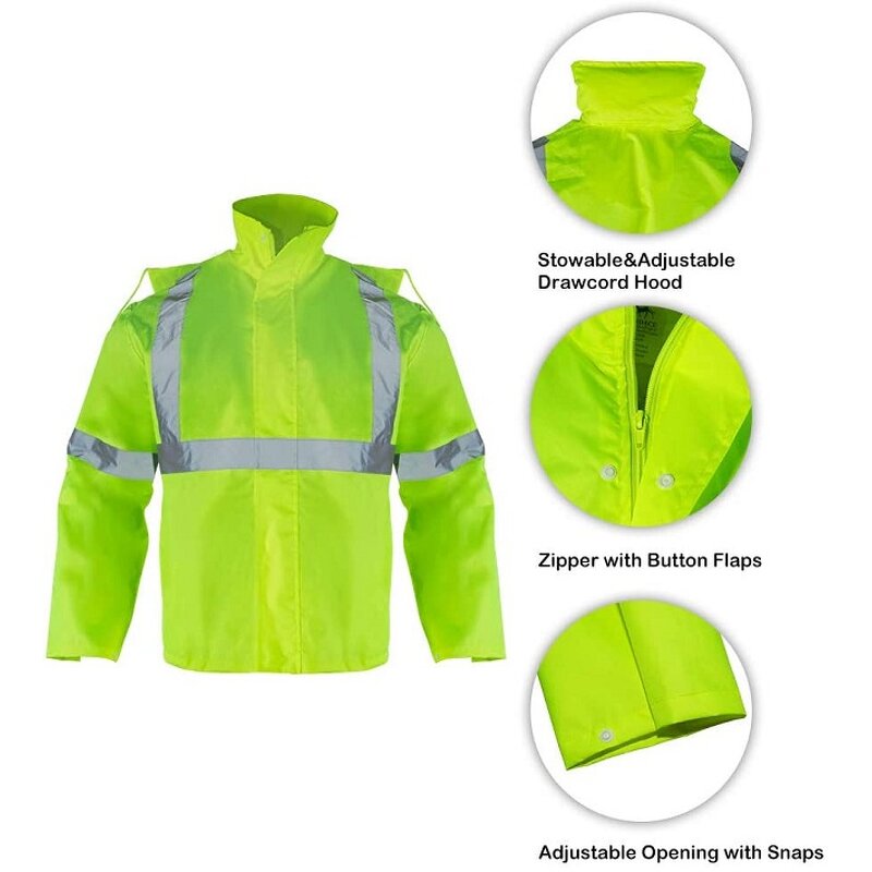 Construction Rain Jacket Manufacturer - Men's High Visibility