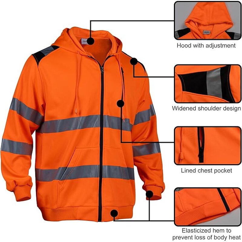 Reflective Hoodie Manufacturer - ANSI/ISEA Class 3 Orange