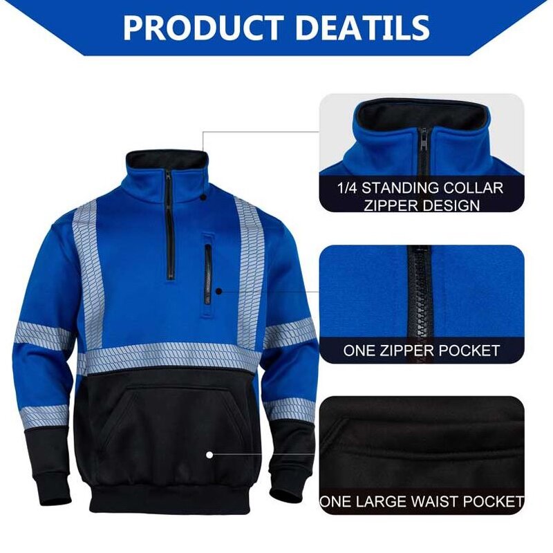 Safety Hoodie Manufacturer - ANSI Class 1 Reflective Zipper