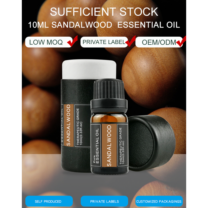 Sandalwood Essential Oil Manufacturer - 10ml Organic Pure Oil for Perfume & Skin
