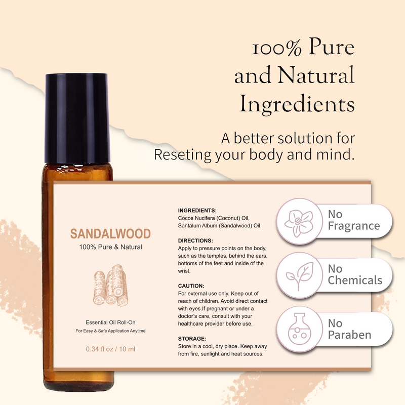 Sandalwood Roll-On Oil Manufacturer - Wholesale 10ml for Sleep & Headaches