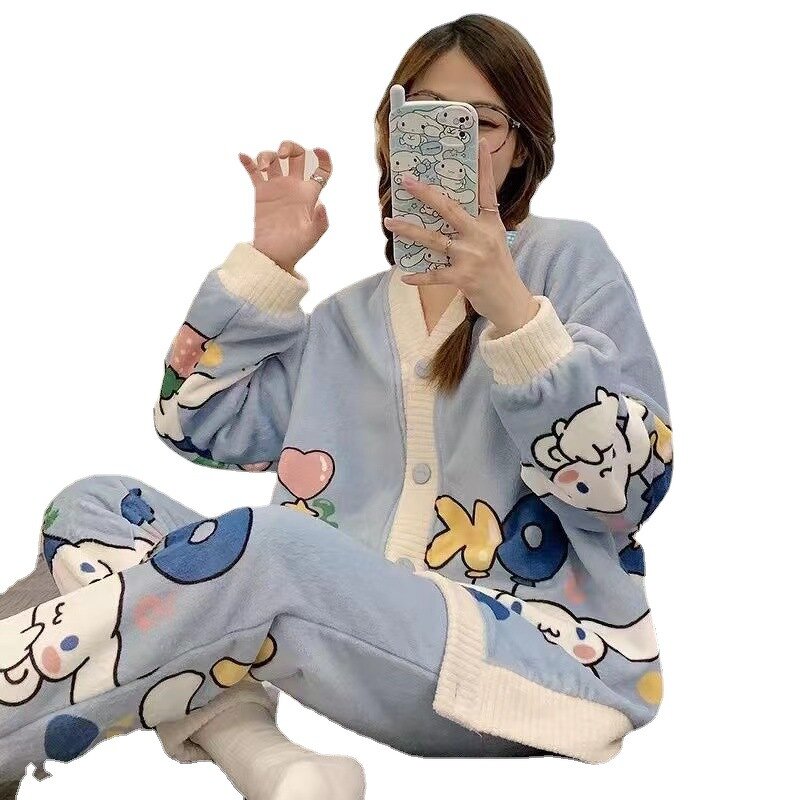 Cartoon Flannel Pajamas Manufacturer - OEM 2024 New Cinnamon Dog