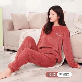 Coral Fleece Pajamas Set Factory - OEM Fairy Warm Pants Leisure