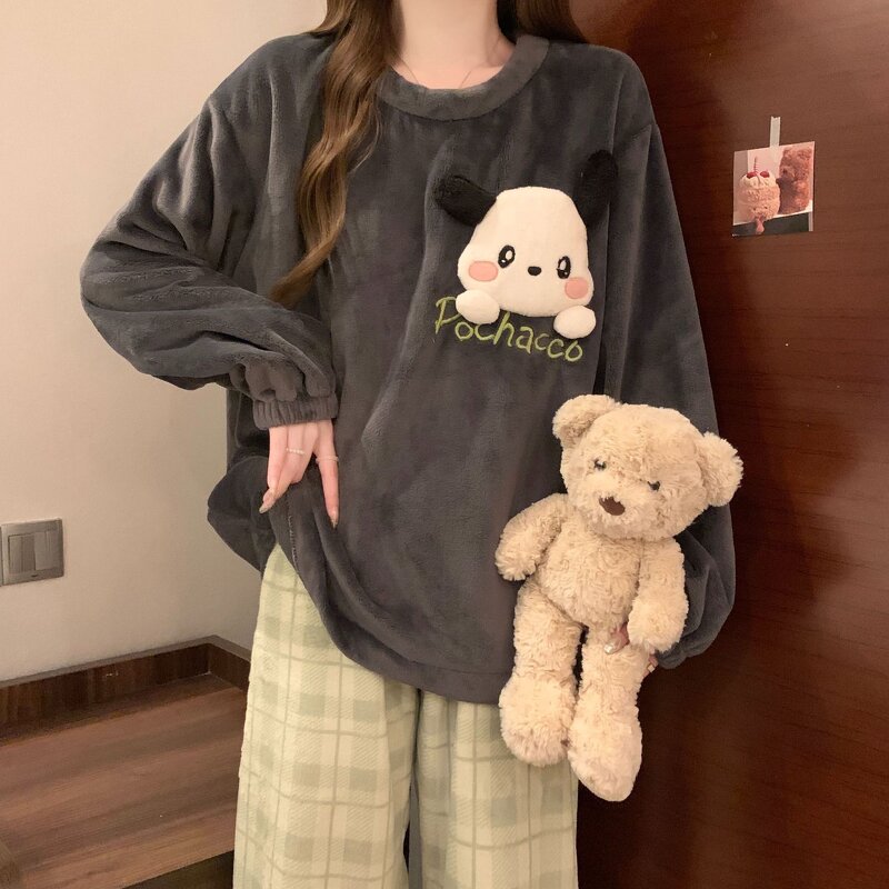 Plush Pajamas Set Manufacturer - OEM 2024 Winter Thickened Cat