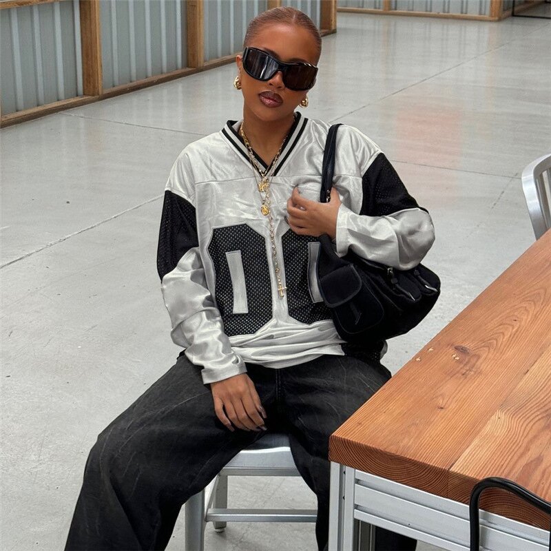 Women's T-shirt Manufacturer - OEM Letter Color Patchwork Autumn