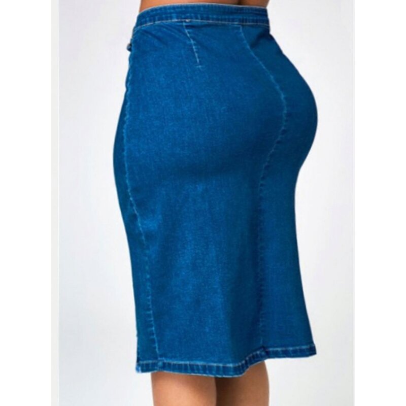 Denim Long Dress Manufacturer - OEM Large Size Bag Hip Design