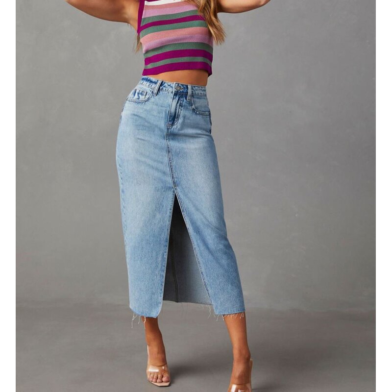 Cowboy Skirt Manufacturer - OEM 2025 New Split Mid Length